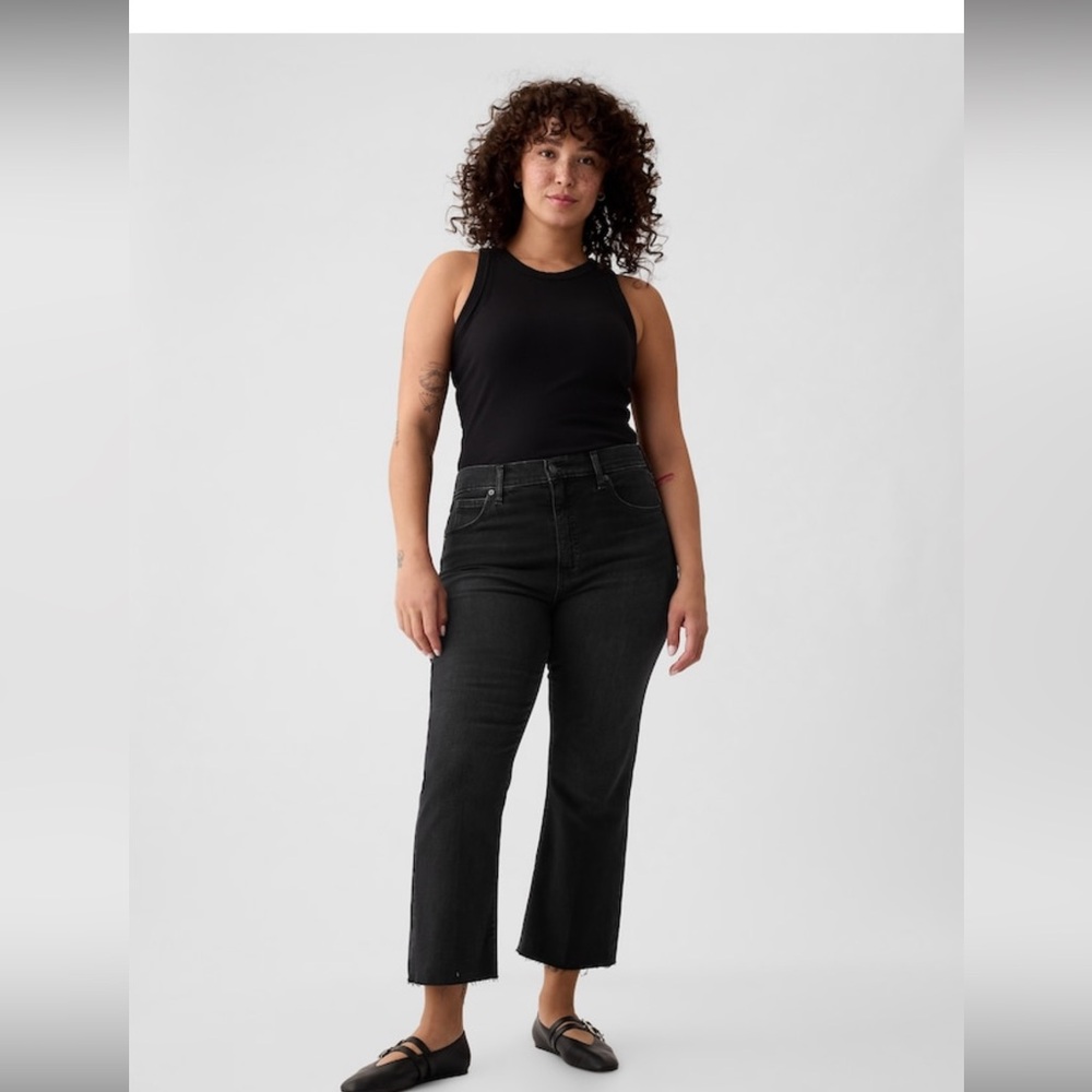 GAP High-Rise Straight Crop Jeans - Black